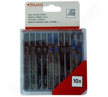 Пилка для электролобзика Sturm! 9019-03-S3 набор пилок для лобзика (10шт) в ассортименте
